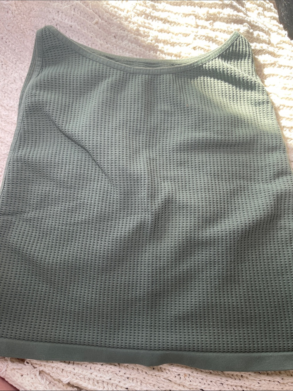 Free People Waffle Knit Tank in Sage